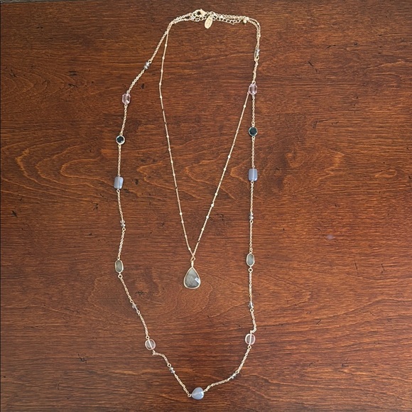 LOFT Outlet Jewelry - NWOT Elegant Gold and Blue Stone Necklace!